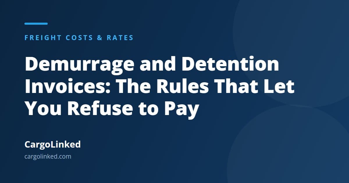 Demurrage and Detention Invoices: The FMC Rules That Let You Refuse to Pay