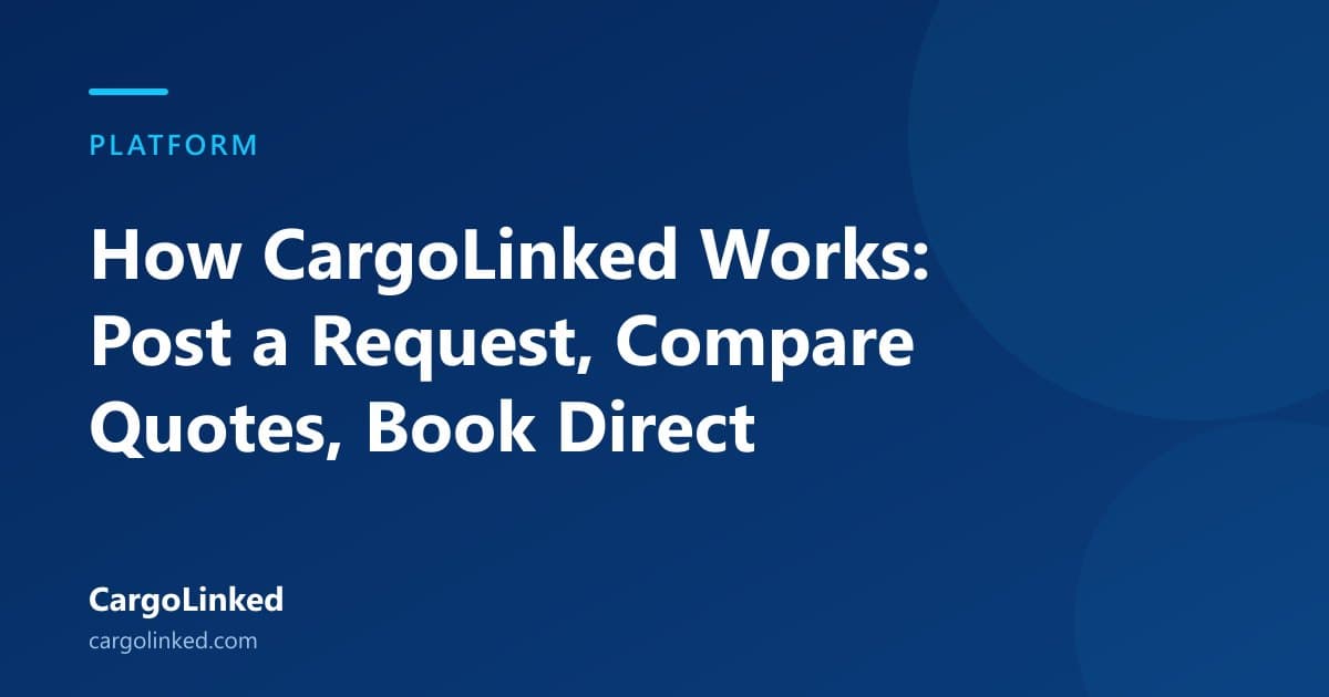 How CargoLinked Works: Post a Request, Compare Quotes, Book Direct