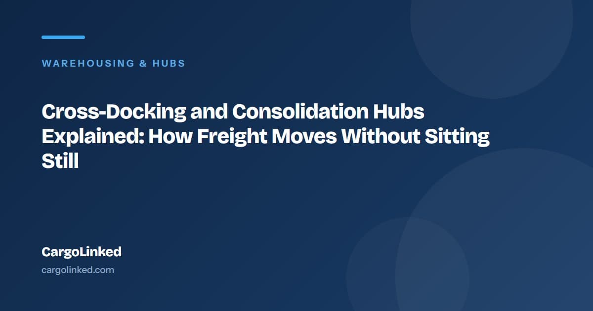 Cross-Docking and Consolidation Hubs Explained: How Freight Moves Without Sitting Still