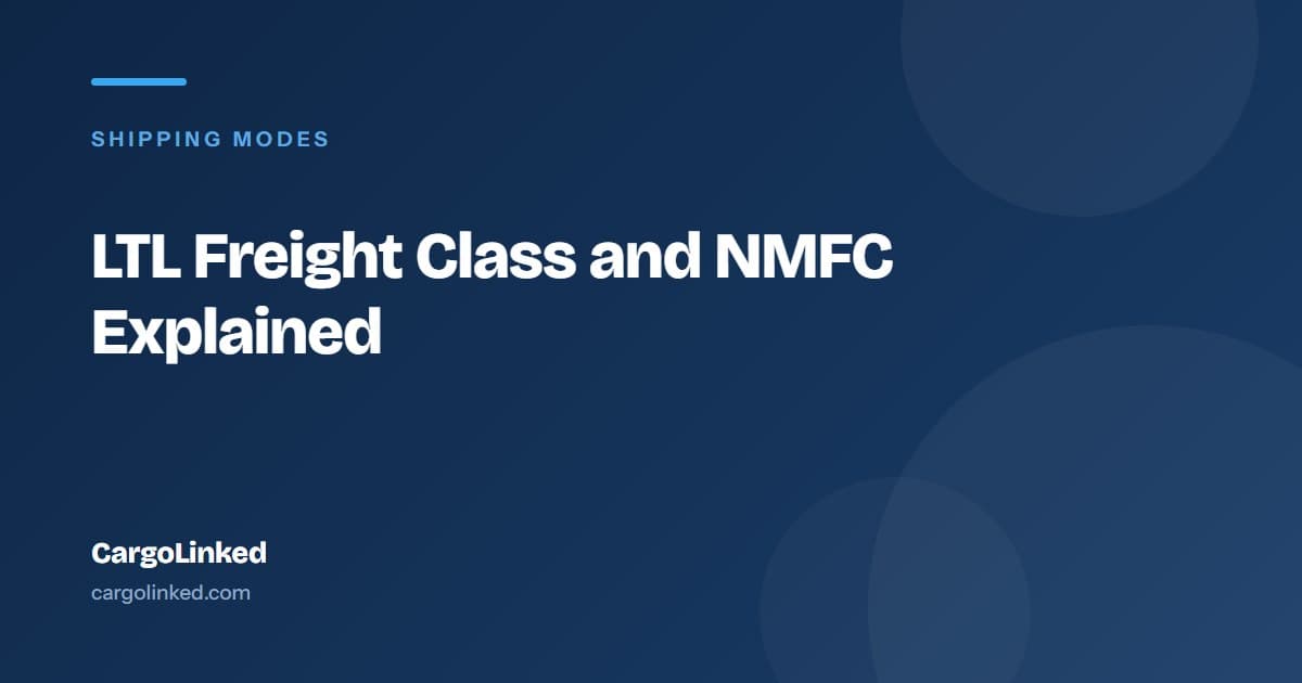 LTL Freight Class and NMFC Explained