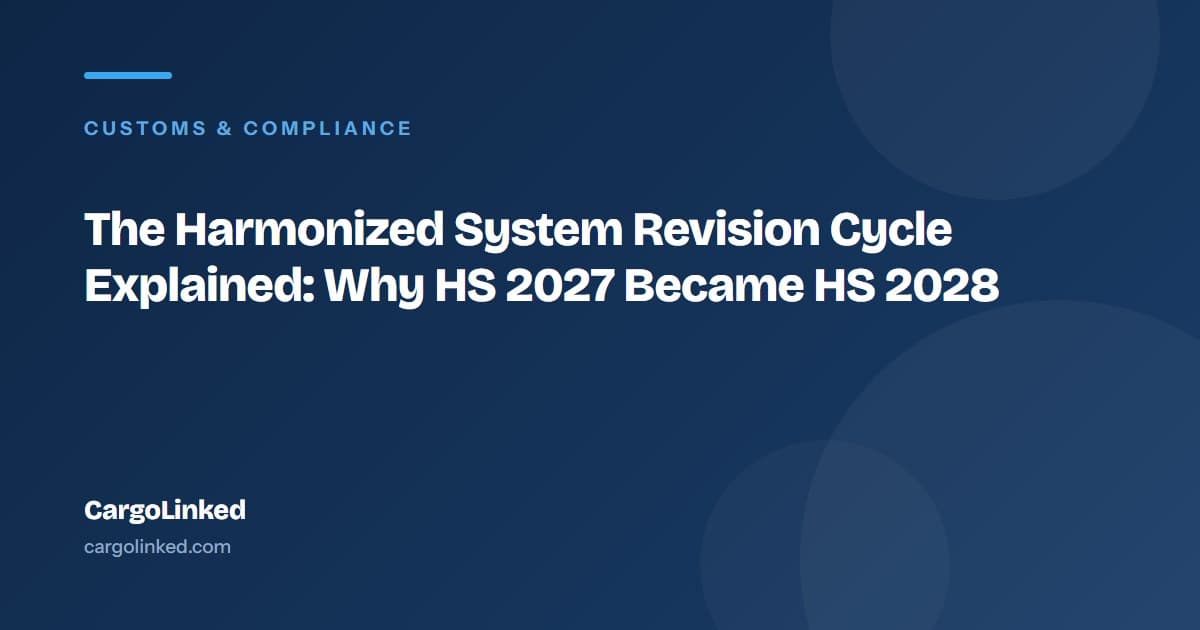 The Harmonized System Revision Cycle Explained: Why HS 2027 Became HS 2028